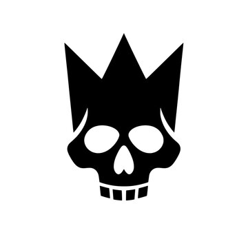 Minimalist Crown Skull Vector Illustration