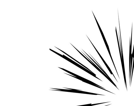 Manga anime action frame lines. Abstract explosive template with speed lines on transparent background. Motion radial lines. Flash explosion radial lines Vector illustration