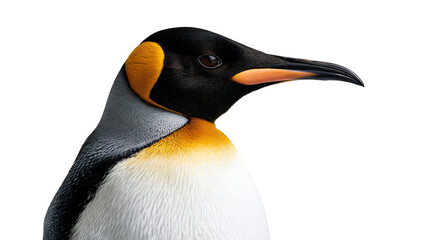 Obraz premium King penguin head profile with vibrant orange and yellow neck plumage