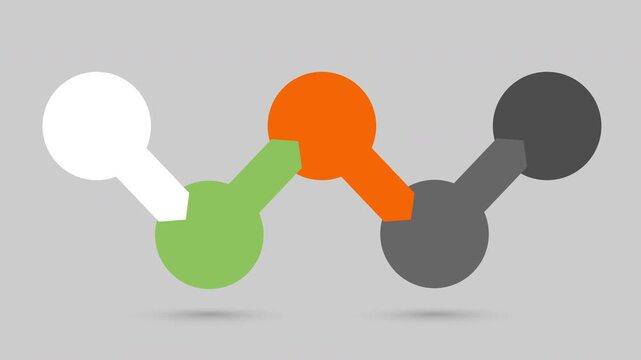 Simple modern infographic animated template. Five round elements with arrows