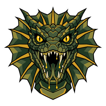 Venomous Basilisk Drake Snake Flat Vector Icon