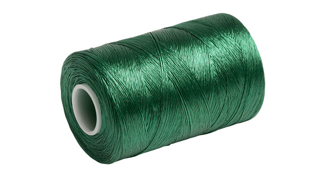 Emerald green polyester sewing thread spool for textile manufacturing