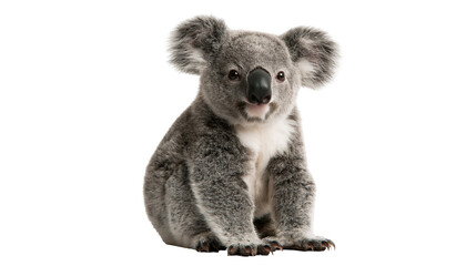 Fluffy grey koala bear sitting and looking forward © Natalia