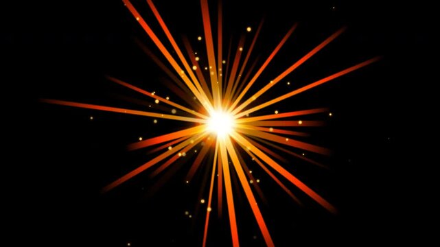 solar flare shockwave burst explosion emitting bright golden light rays and glowing particles in dark space