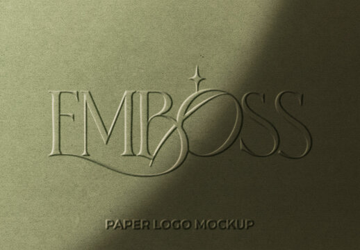 Embossed Paper Logo Mockup For Branding And Merchandise Design