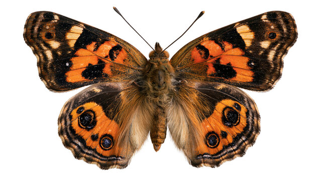 American Lady butterfly with orange and black patterned wings