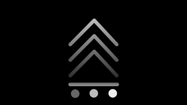 Line Upload Icon Animation on Black Background. Upload Progress, Preloader Animation Web Design Template. Seamless Loop Animation in 4K