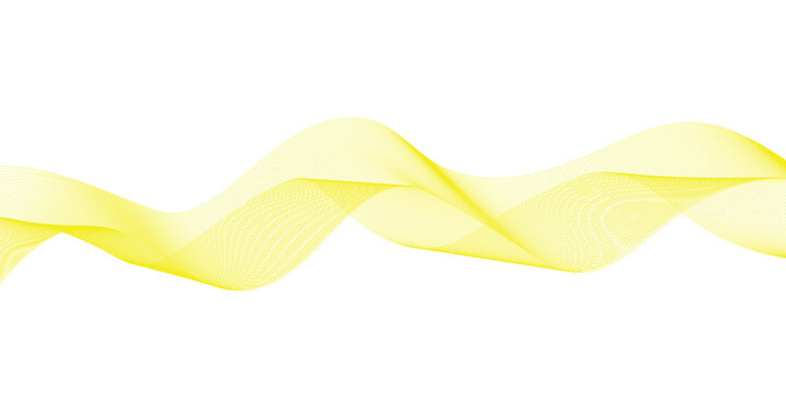 yellow abstract wave vector element on white background for modern design and ideal for website headers.