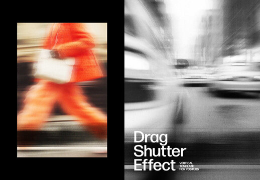 Vertical Shutter Drag Effect For Poster And Print Design