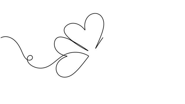 Modern leaf clover sign icon continuous one line art single drawing moving on white background minimalist concepts for good luck shamrock and sustainability animation video