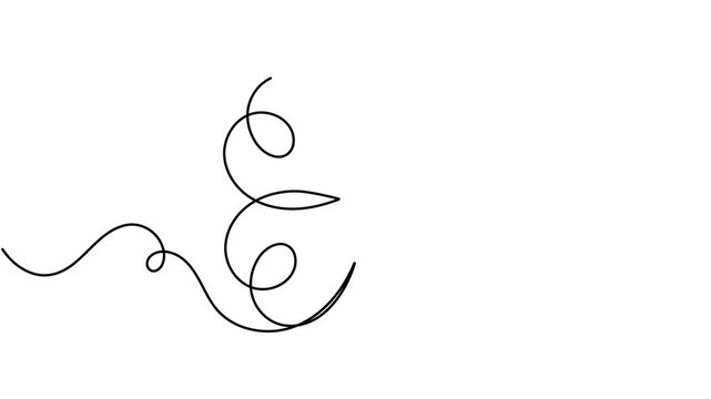 Modern leaf clover sign icon continuous one line art single drawing moving on white background minimalist concepts for good luck shamrock and sustainability animation video