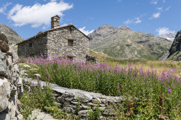 Le hameau de l’Ecot, à Bonneval sur Arc en Savoie dans les Alpes en France représente un trésor de l’authenticité montagnarde préservée, avec ses vieilles pierres et ses toits de lauzes. © jef 77