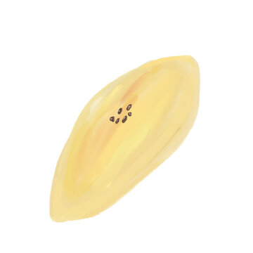 ごまやけしの実の乗ったスイートポテトのシンプルかわいいイラスト