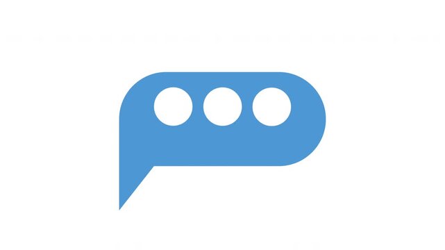 Chat Bubble with Three Dots Jumping Animation with Alpha Matte