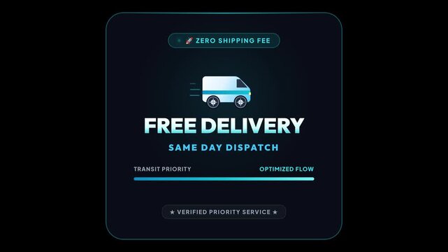 Free delivery motion graphics icon isolated on transparent background