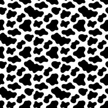 Trendy black and white cow print seamless pattern animal skin texture