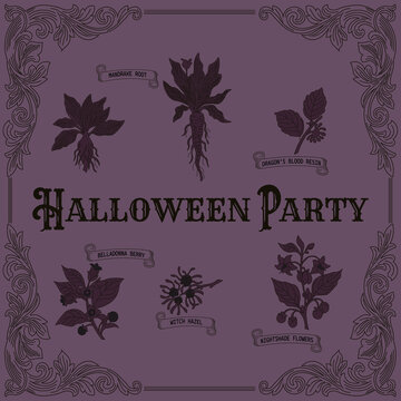 Halloween instagram post template, social media cover