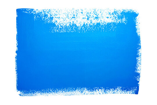 Texture of blue color paint from roller on white, Paint roller marks on a white wall.