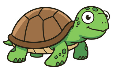 Obraz premium cartoon turtle reptile tortoise pet animal flat color vector illustration template design