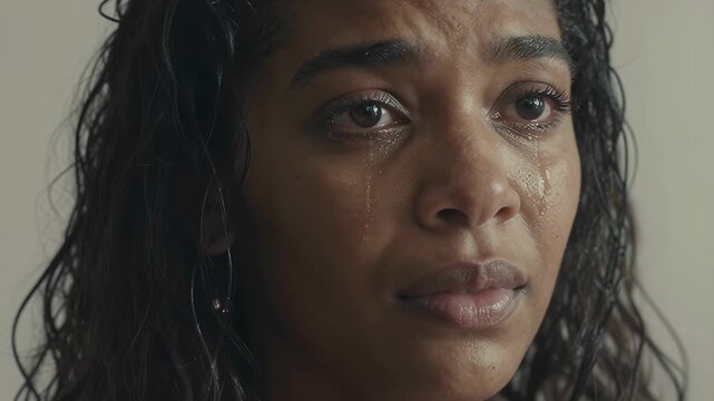 Emotional Moment of Reflection and Sadness