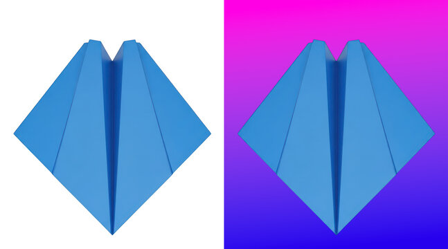 Geometric origami paper folded diamond shapes 3D