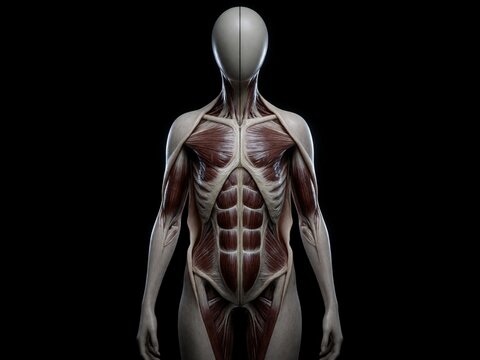 Anatomical Muscular Alien Monster Character Dark Fantasy Illustration