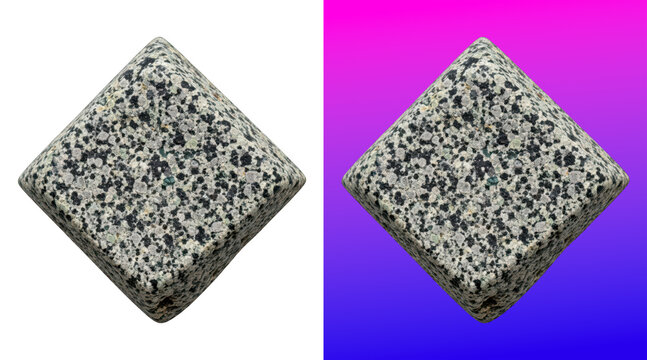 Granite stone cubes with speckled texture 3D render
