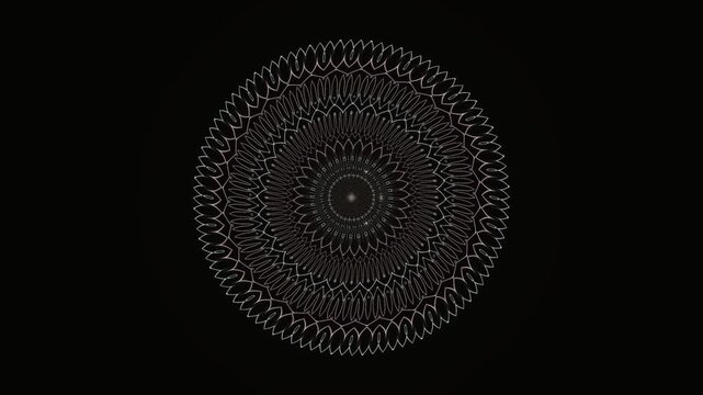Abstract Intricate Rose Gold Cyan Glowing Crown Sacred Geometry Mandala Motion Background