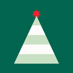 Fototapeta premium Christmas tree geometric flat illustration