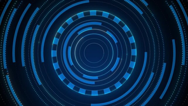 Abstract circle technology in cyberspace with digital dot lights