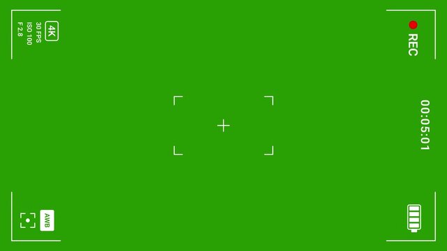 Vertical Camera Viewfinder HUD Overlay with 4K REC Battery Focus and Camera Settings