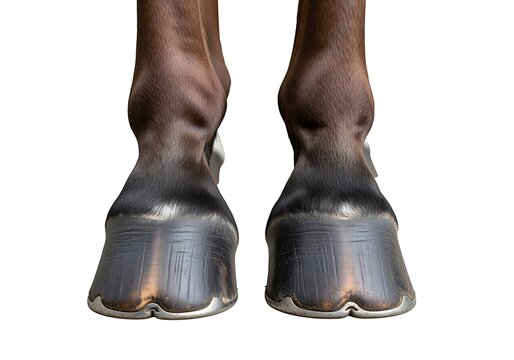 Hoof and Horseshoes of a Healthy Brown Horse Showing Proper Care