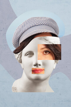 Surreal crazy collage. Art poster, concept, zine cover, funky print. Artwork unusual abstract style.