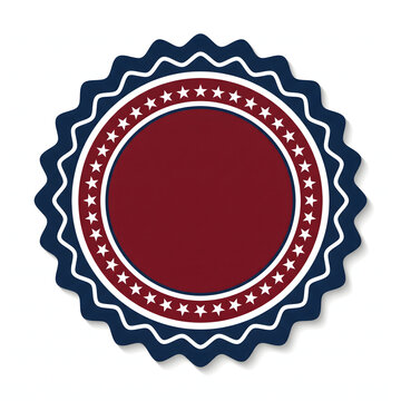 Patriotic circular badge frame with stars for American holiday designs