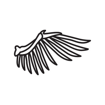 Simple outline icon of a skeletal demon or bat wing spreading out.