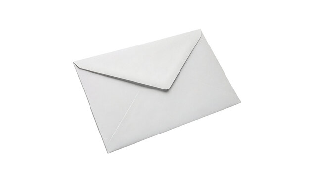 Blank empty white paper letter envelope classic postal mail isolated on transparent background