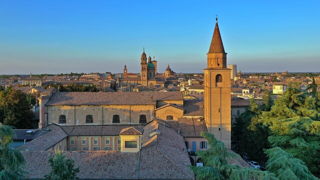 Aerial view of the Reggio Emilia town center, Emilia Romagna, Italy