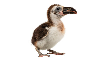 Cute small baby puffin bird atlantic puffin chick wildlife isolated on transparent background © Samuel Sutton