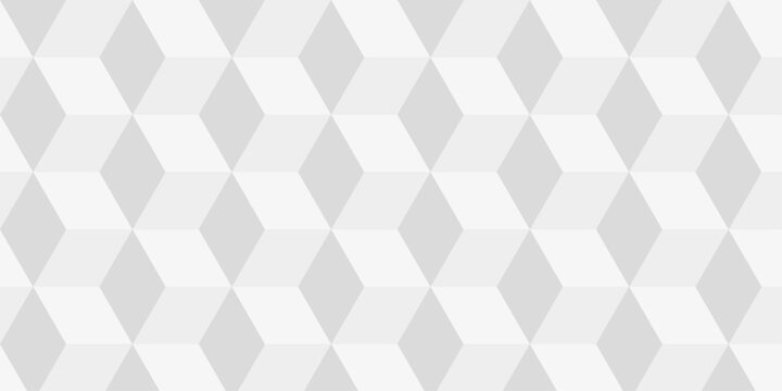 Abstract white and gray style minimal blank cubic. Geometric pattern illustration mosaic, square and triangle wallpaper. Seamless cube technology business concept.