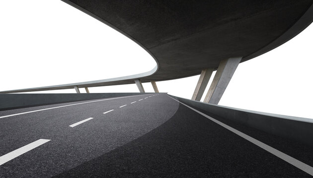 3d rendering Modern highway overpass structure with clear transparent background