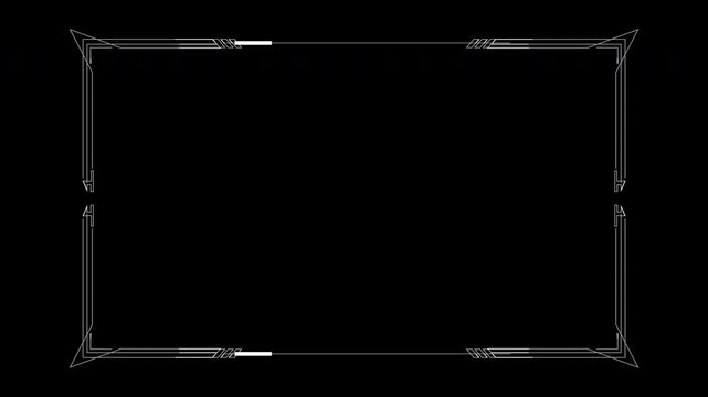 Elegant Art Deco Border Frame Overlay with Black Background