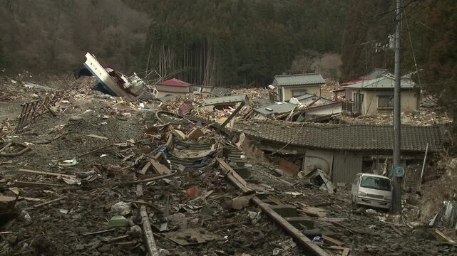 Destroyed Railway Track In Aftermath Of Tsunami In Japan