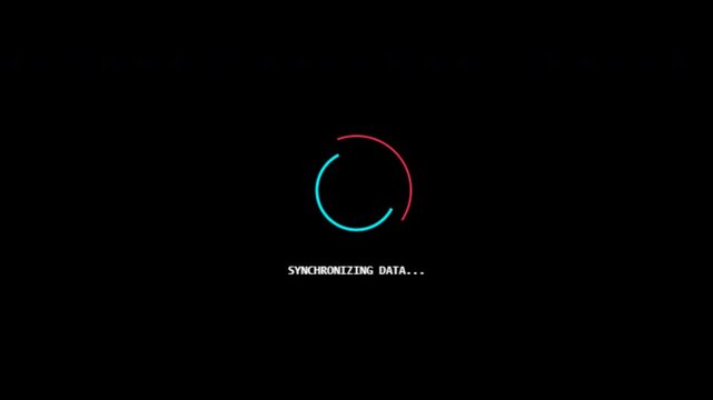 Digital data synchronization interface with circular loading indicators