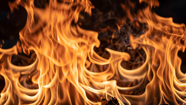 Fire Flames Abstract Texture with Glowing Orange Heat