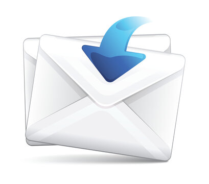 Mail envelope with down arrow, vector illustration