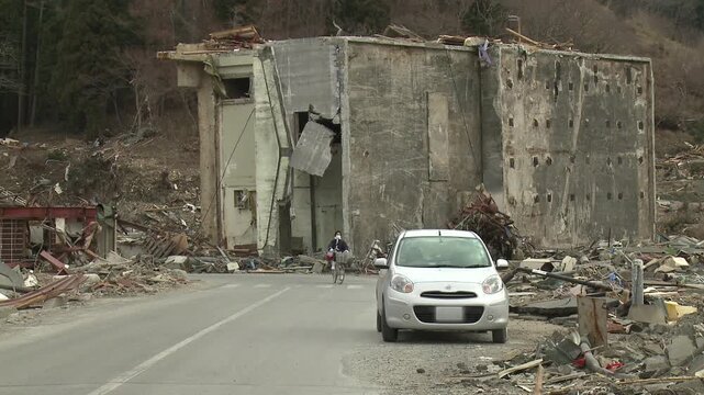 Massive Concrete Building Destroyed In Aftermath Of Tsunami In Japan