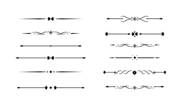 Vintage decorative lines. text dividers. Line border separators Vintage dividers. Vector