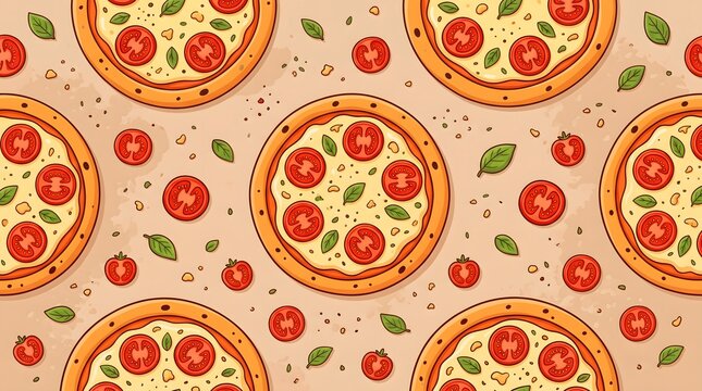 Cute pizza pattern background design