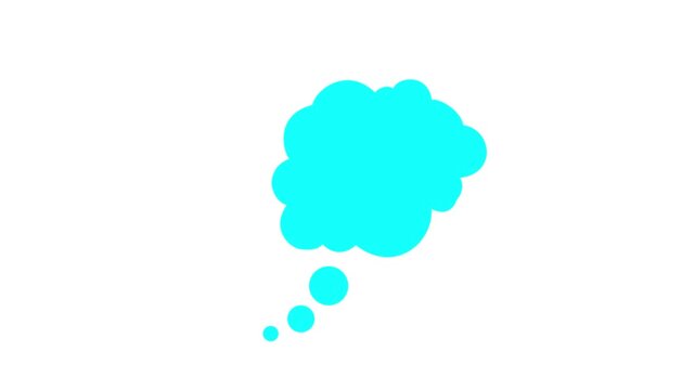 Thinking Bubble or Dynamic fast thought bubble animation.white background.Motion graphic of concept 4k video