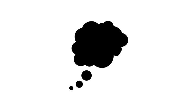 Thinking Bubble or Dynamic fast thought bubble animation.white background.Motion graphic of concept 4k video